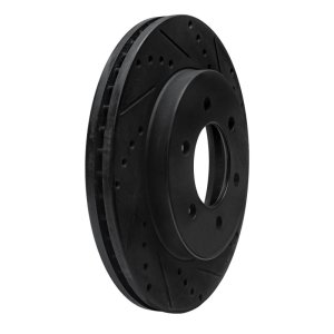 Ford E-350 Econoline Club Wagon Brake Rotor (1) - Rear Right - R1 Concepts - Drilled & Slotted - Black - `99-`07